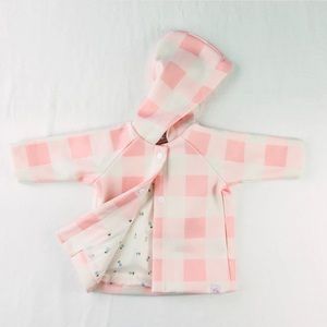 SWEETHONEY MATILDA COAT - PEACHY PINK CHECK